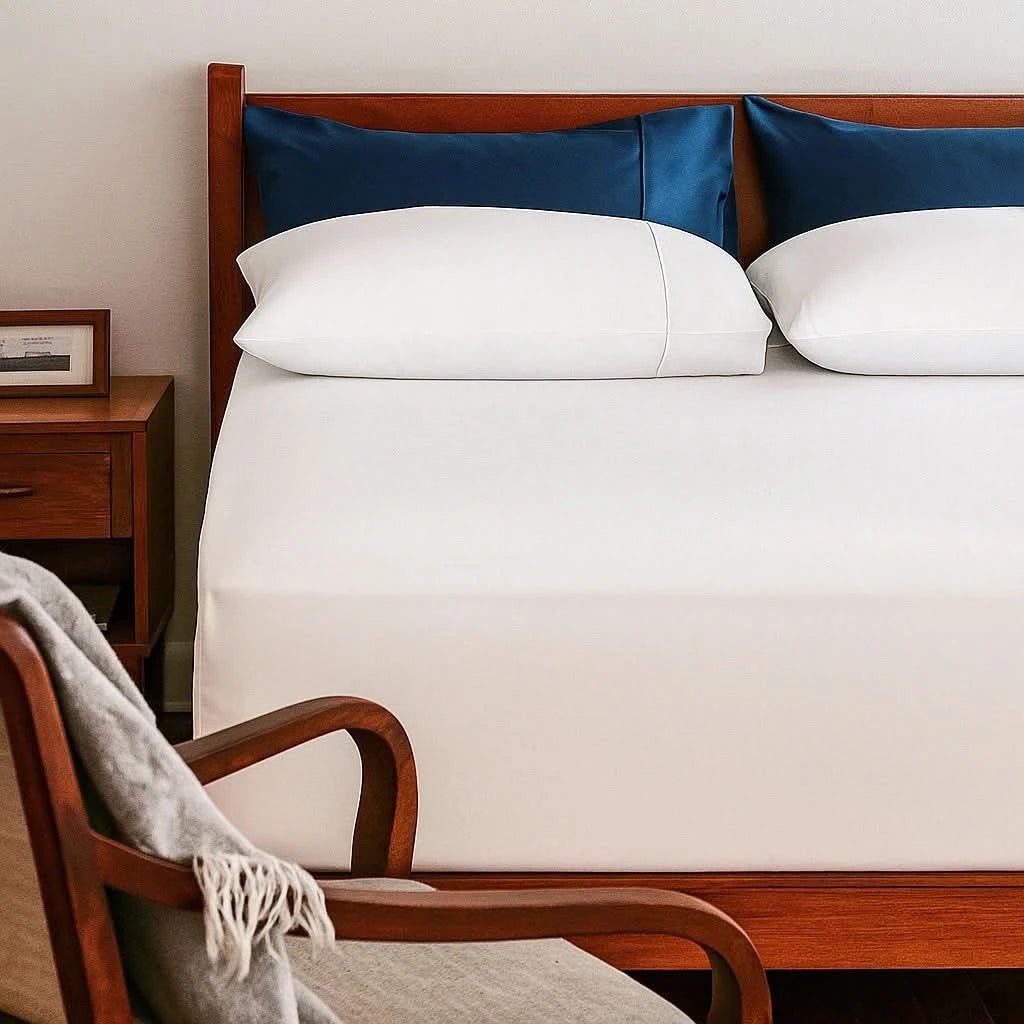 Bamboo Fitted Sheet & Pillowcase Set, Cream White - GOKOTTA