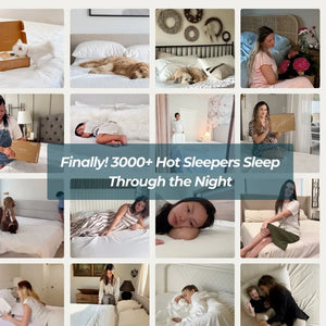Happy customer using cooling bamboo sheets
