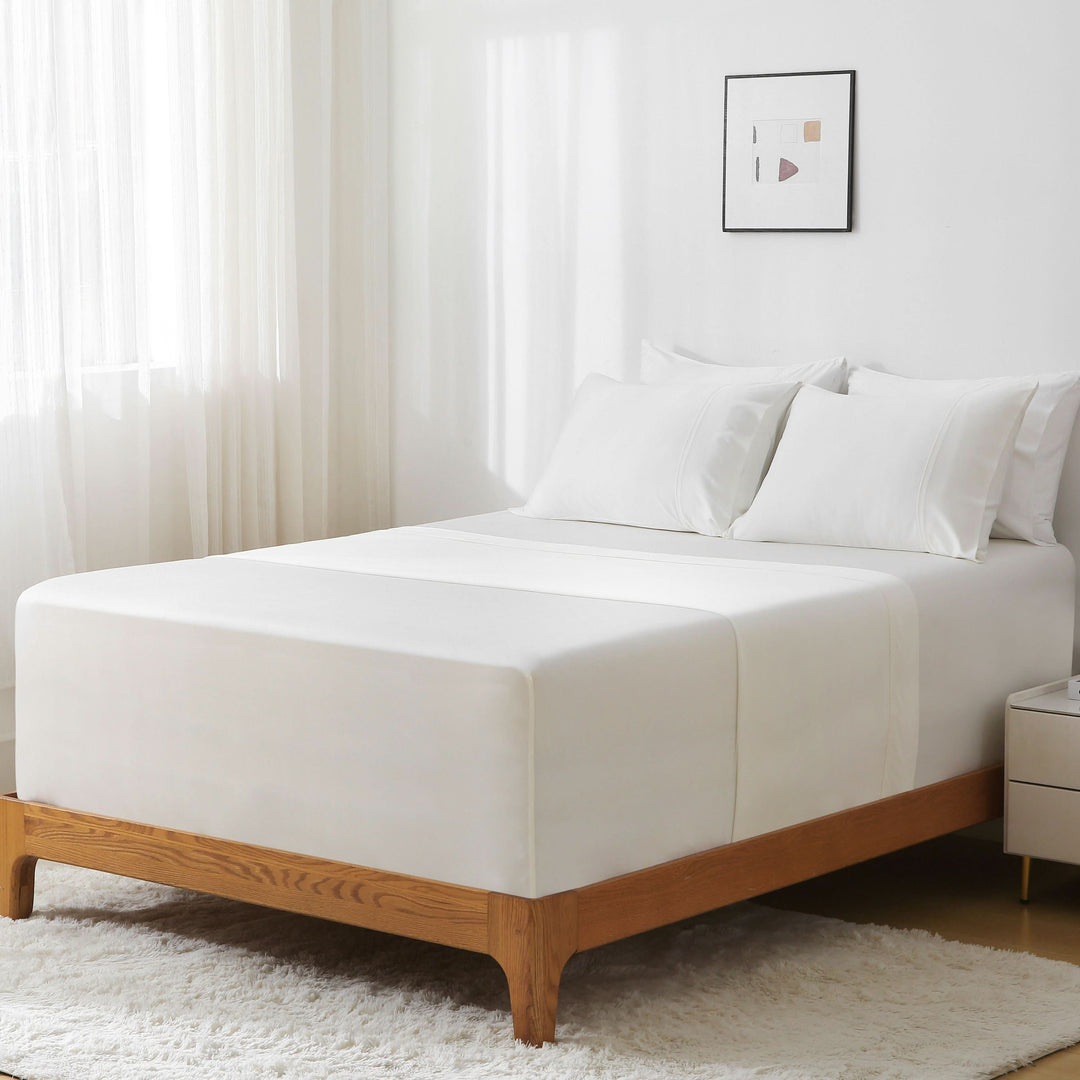 Luxury Bamboo Sheets Set - Extra Deep Pocket, Bright White - GOKOTTA