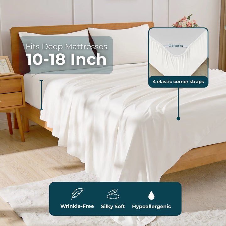 Ultra Soft Brushed Microfiber Bed Sheets Set - GOKOTTA