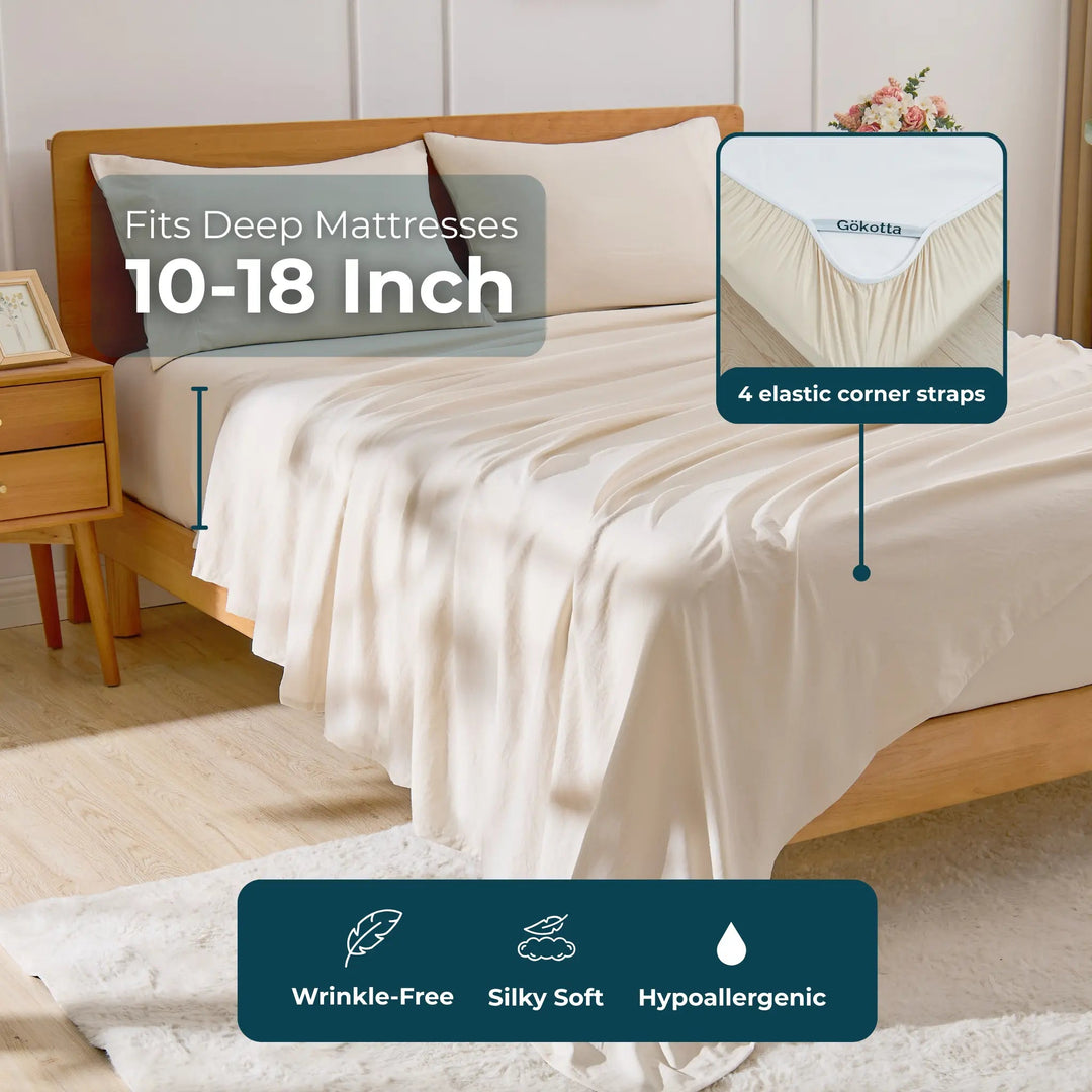 Ultra Soft Brushed Microfiber Bed Sheets Set - GOKOTTA