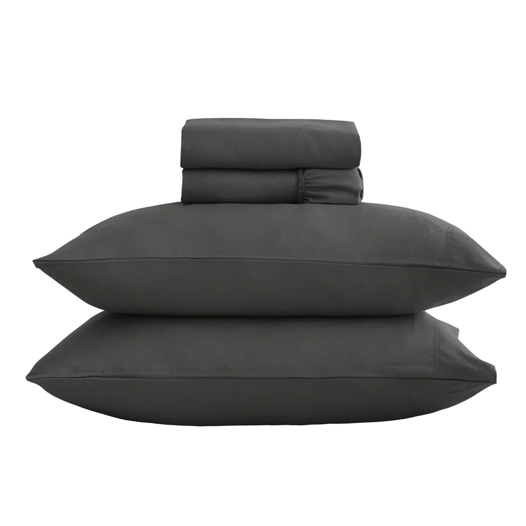 Ultra Soft Brushed Microfiber Bed Sheets Set, Dark Grey - GOKOTTA