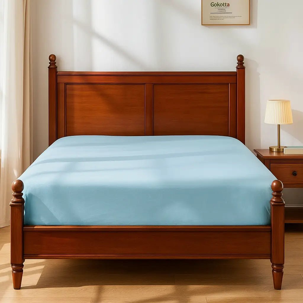 Ultra Soft Brushed Microfiber Fitted Sheet Only, Baby Blue - GOKOTTA
