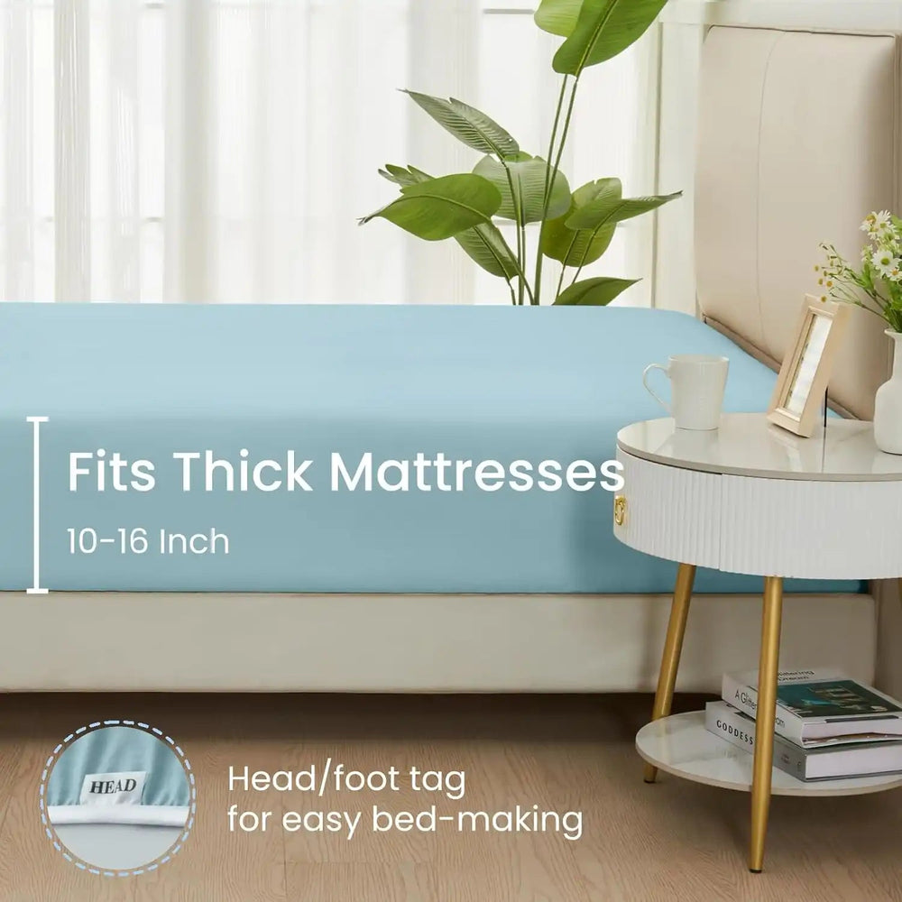 Ultra Soft Brushed Microfiber Fitted Sheet Only, Baby Blue - GOKOTTA
