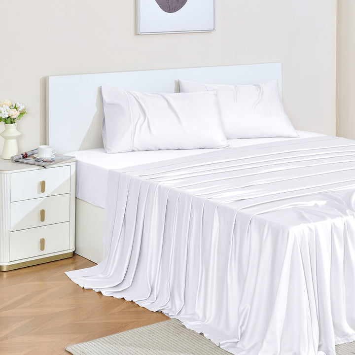 GOKOTTA Bamboo Sheet Set - BreezeComfort, Bright White