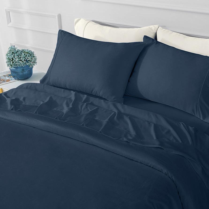 GOKOTTA Bamboo Sheet Set - BreezeComfort, Navy Blue