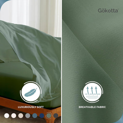 GOKOTTA Bamboo Sheet Set - BreezeComfort, Green