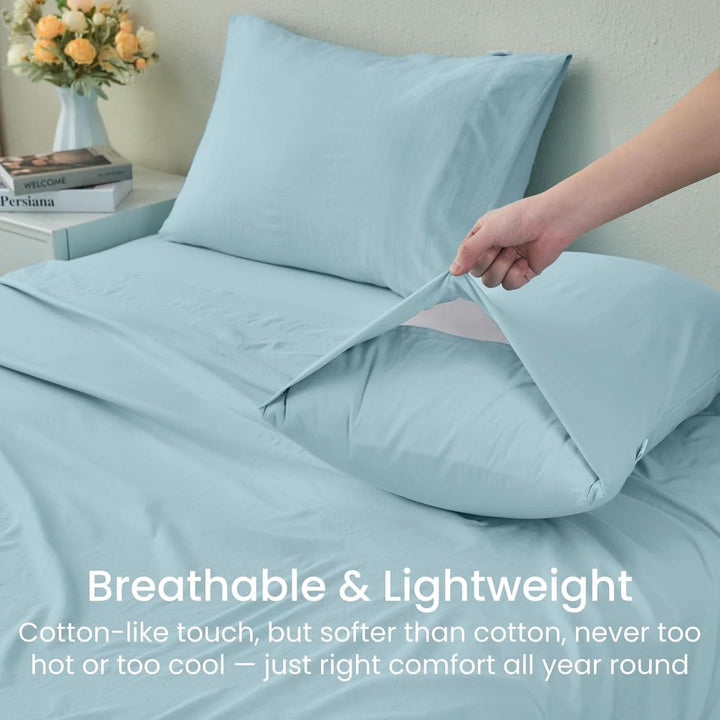 Ultra Soft Brushed Microfiber Bed Sheets Set, Baby Blue