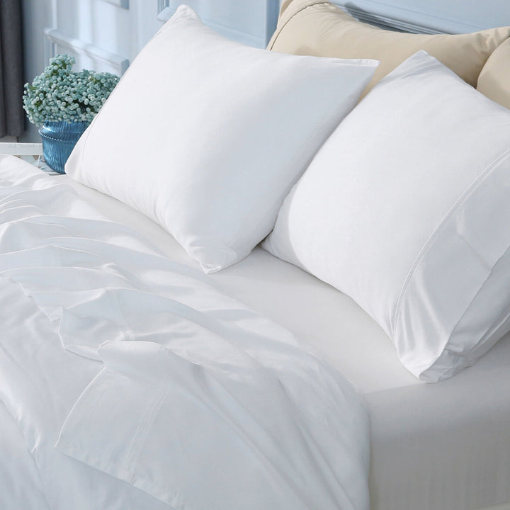 Bright White Bamboo Pillowcases by GOKOTTA - Image 2