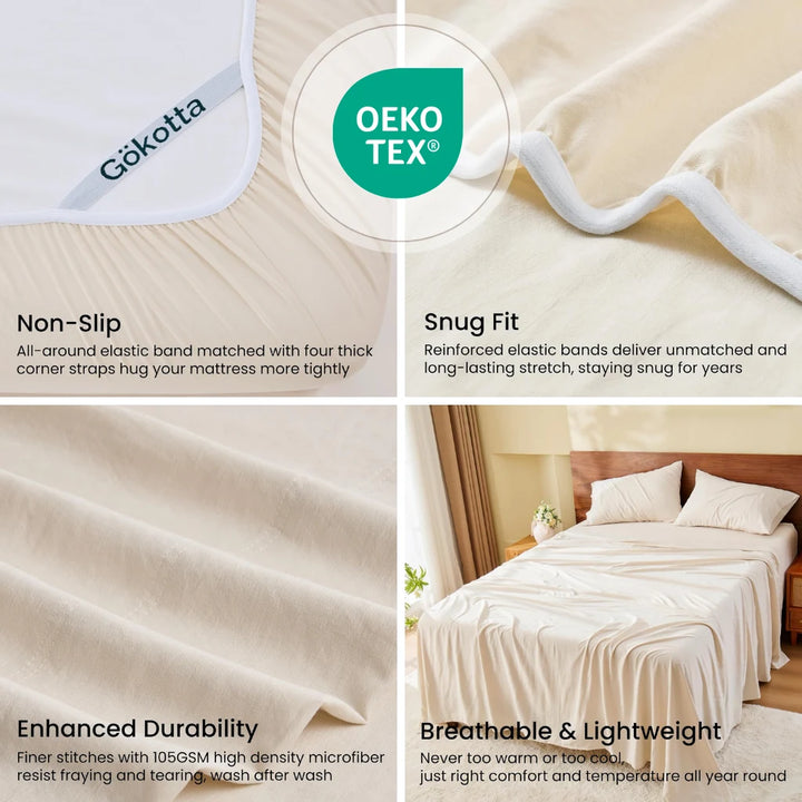 Washed & Brushed Microfiber Bed Sheets Set Deep Pocket