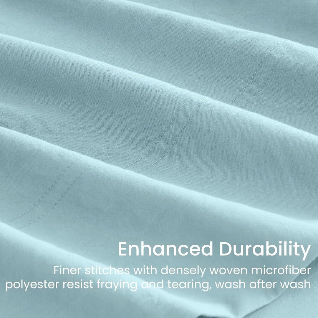 Ultra Soft Brushed Microfiber Bed Sheets Set, Baby Blue