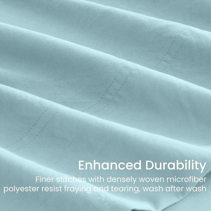 Ultra Soft Brushed Microfiber Bed Sheets Set, Baby Blue
