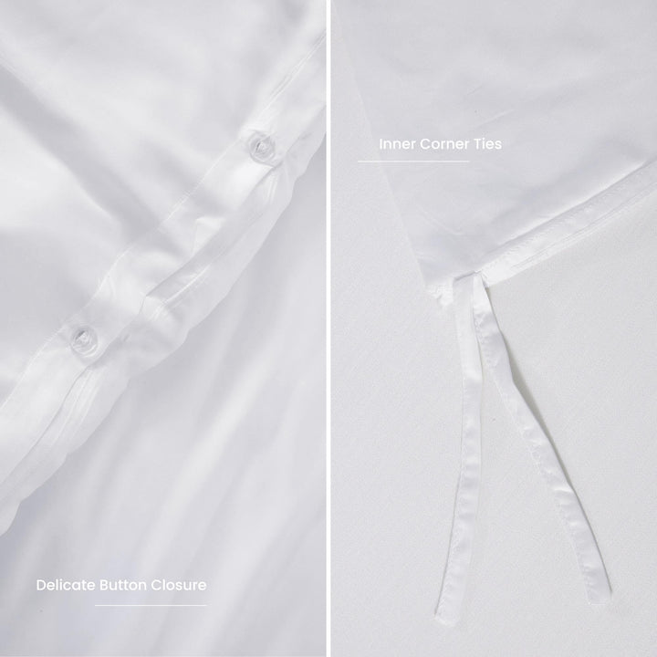GOKOTTA Bamboo Rayon Duvet Cover Set in Bright White - Image 6