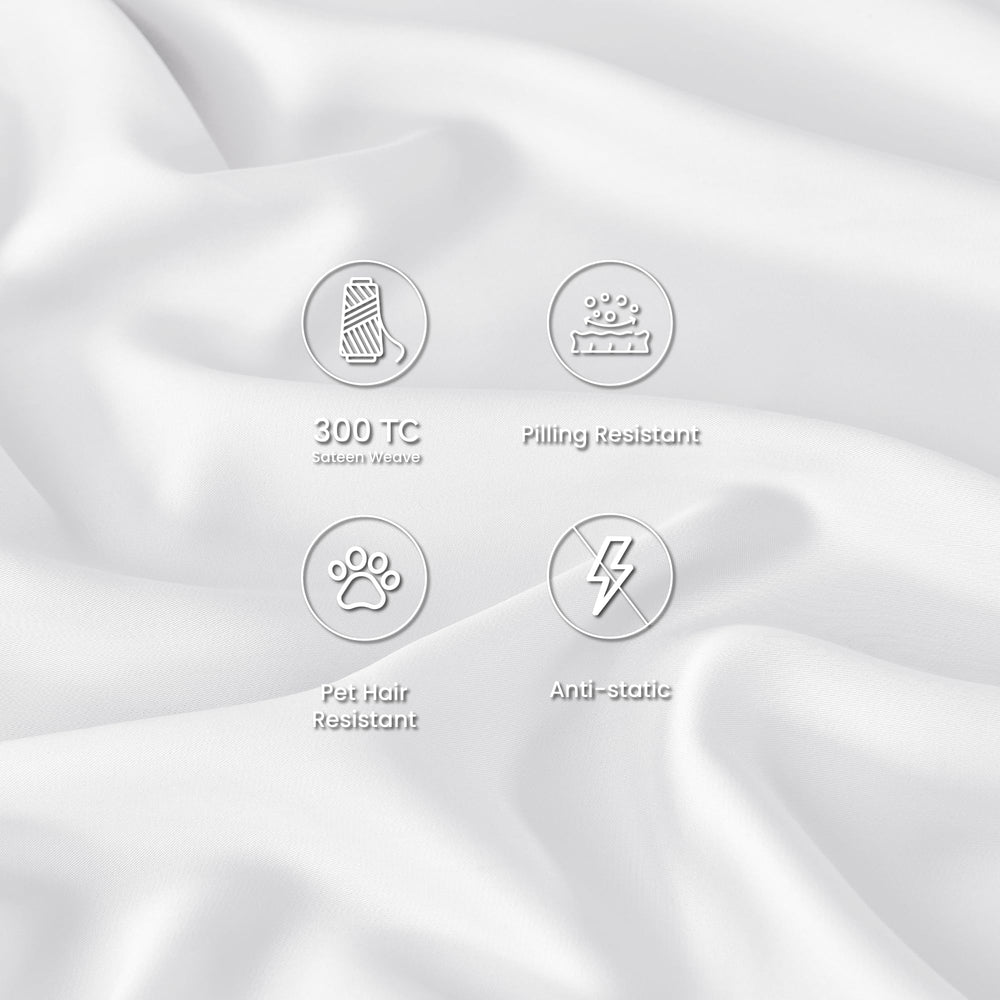 GOKOTTA Bamboo Rayon Fitted Sheet and Pillow Case-bright white2