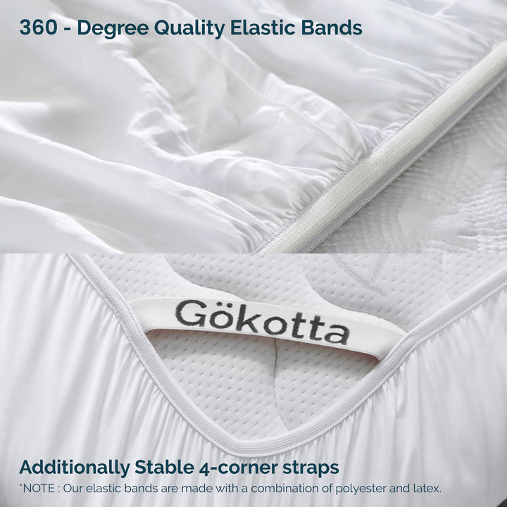 GOKOTTA Bamboo Rayon Fitted Sheet and Pillow Case in Bright White - Image 2