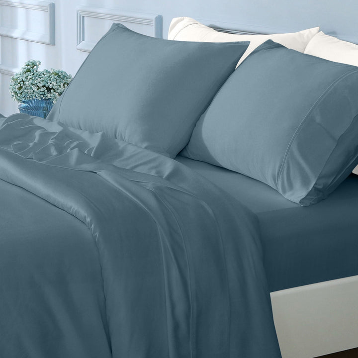 GOKOTTA Bamboo Sheet Set - BreezeComfort - Blue 3