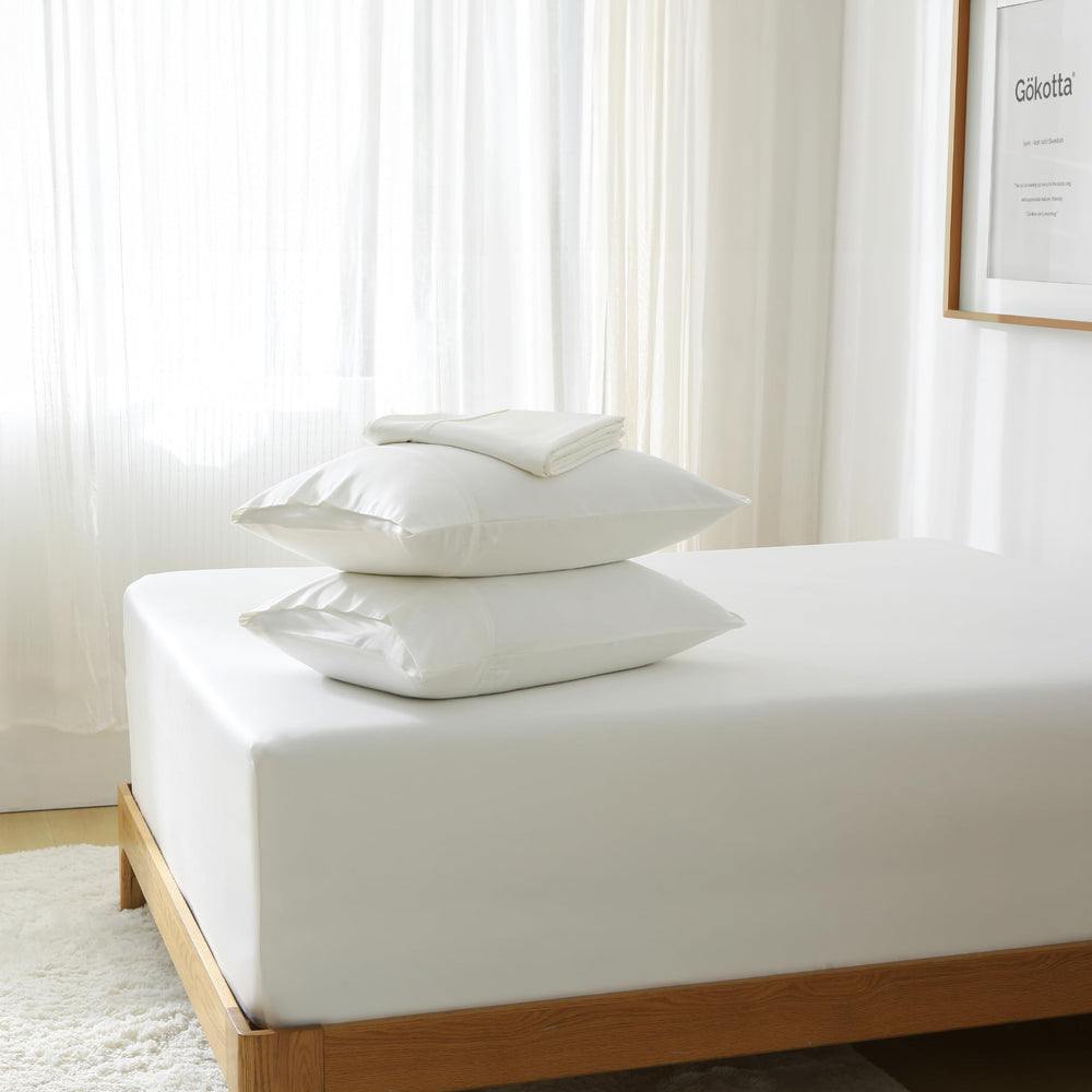 GOKOTTA Bed Sheets Set - AllSeason - Cream White 1