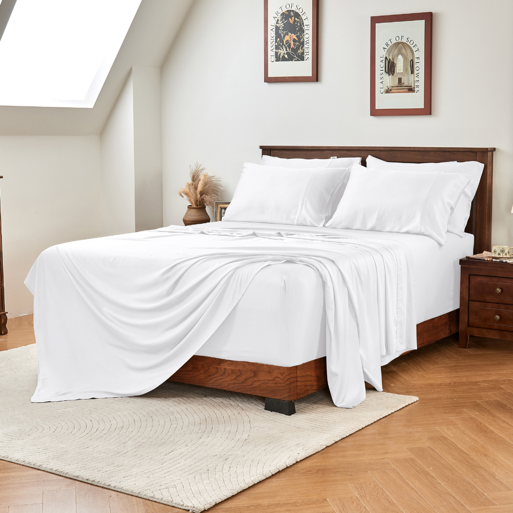 GOKOTTA Bed Sheets Set - AllSeason - Extra Deep Pocket-brightwhite1