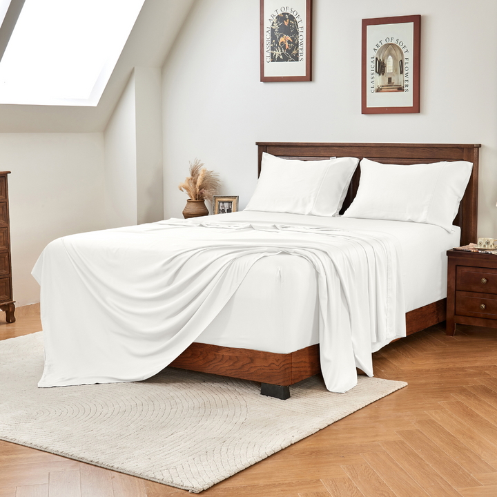 GOKOTTA Bed Sheets Set - AllSeason - Extra Deep Pocket-creamwhite2