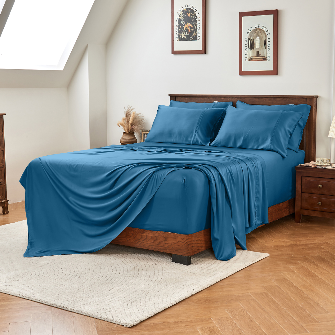 GOKOTTA Bed Sheets Set - AllSeason - Extra Deep Pocket-navyblue1