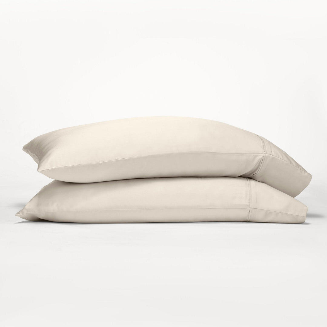 GOKOTTA Light Beige Reversible Bamboo Pillowcases, showcasing their soft and luxurious texture.