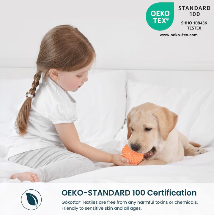 Visual showcasing GOKOTTA material safety, certified by OEKO-TEX STANDARD 100.