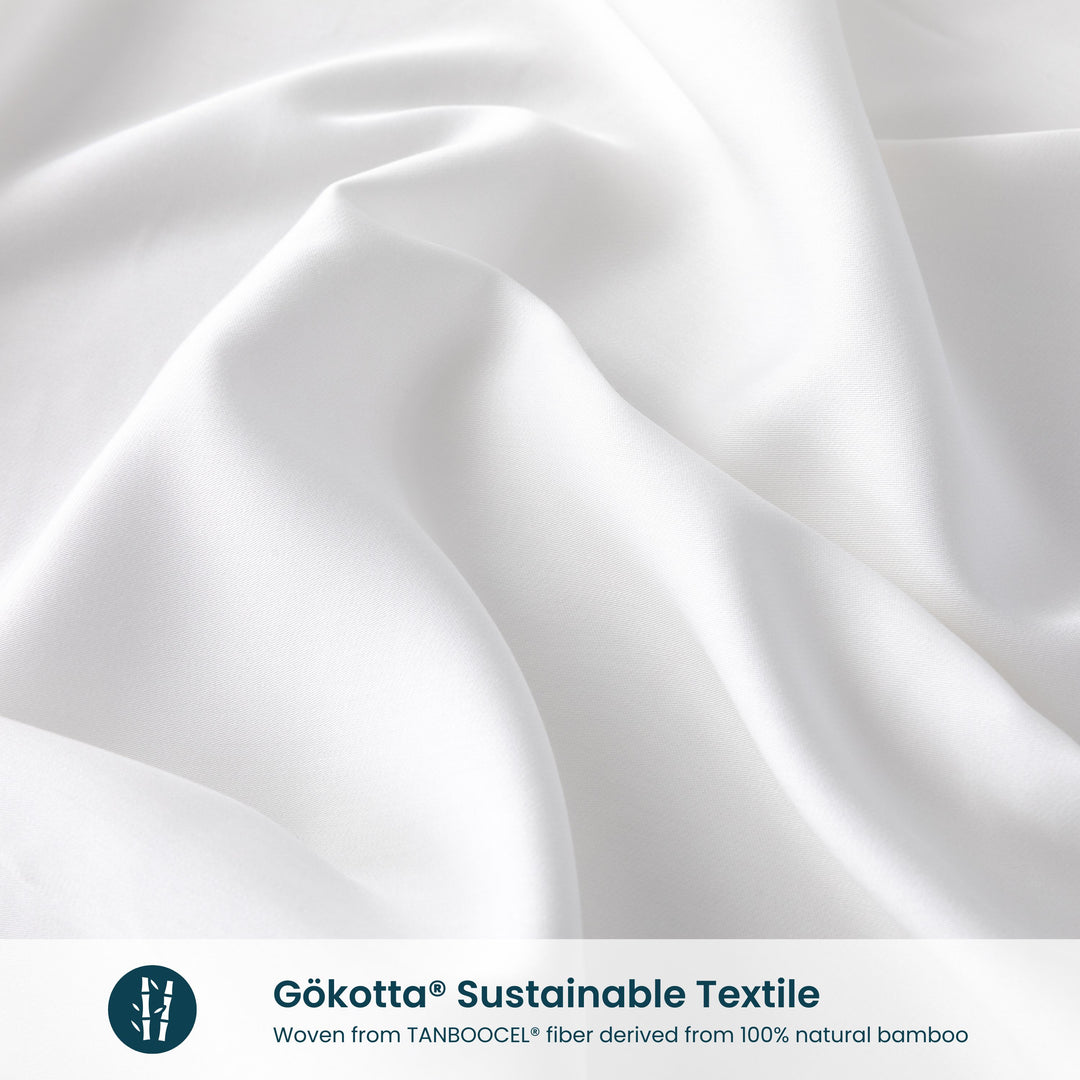 Close-up of the GOKOTTA pillowcases' bamboo rayon material, highlighting its softness and breathability.