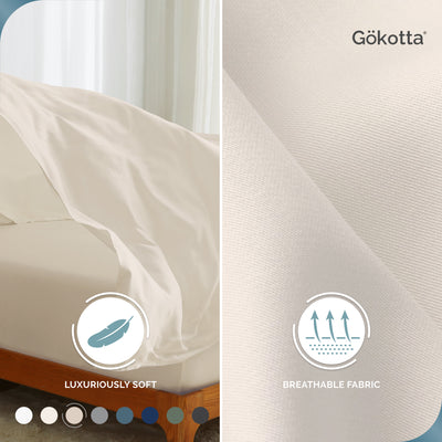 GOKOTTA Bamboo Sheet Set - BreezeComfort, Light Beige