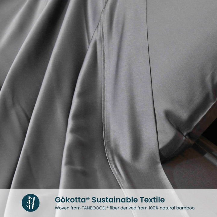 Bamboo Cooling Pillowcases Set, Dark Grey - GOKOTTA