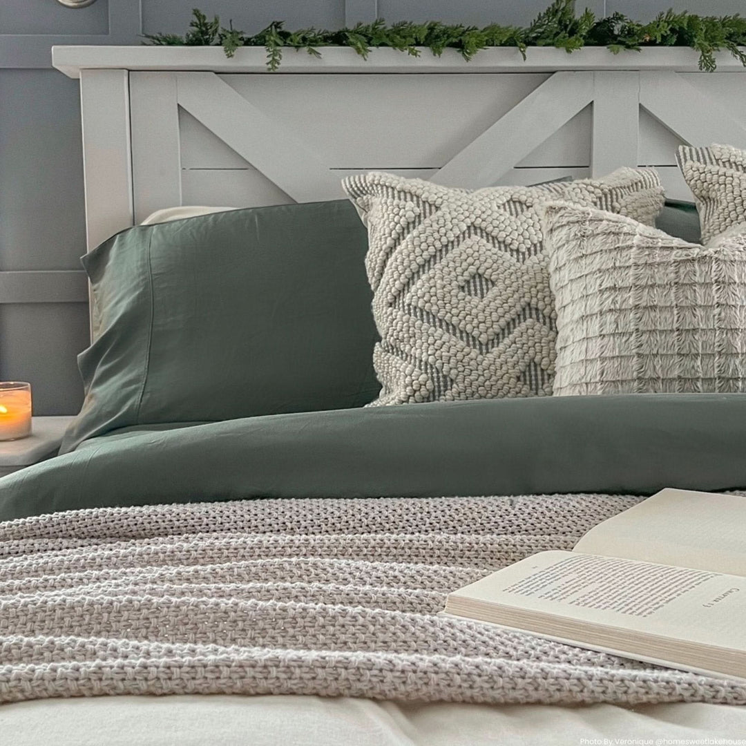 Bamboo Cooling Pillowcases Set, Green - GOKOTTA