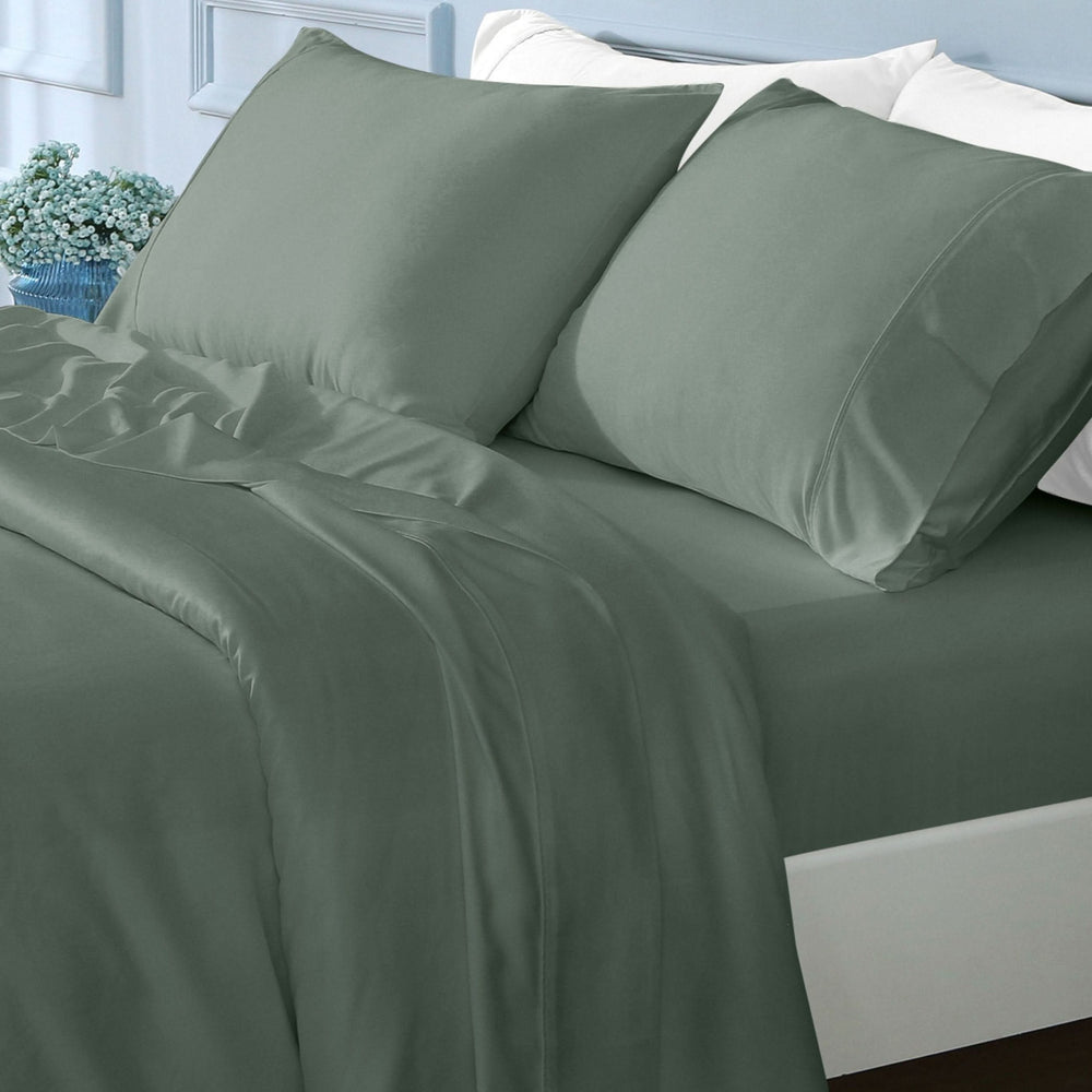 Bamboo Cooling Pillowcases Set, Green - GOKOTTA