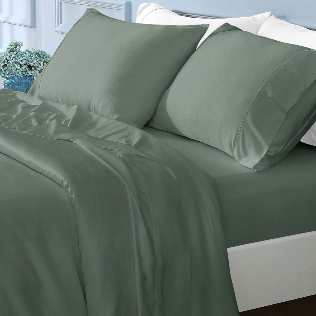 Bamboo Cooling Pillowcases Set, Green - GOKOTTA