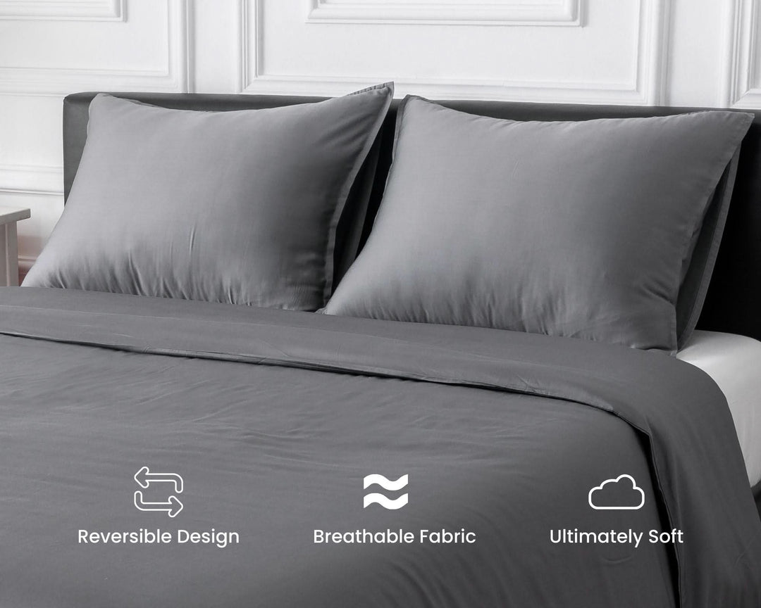 Bamboo Duvet Cover Set - Grey - GOKOTTA