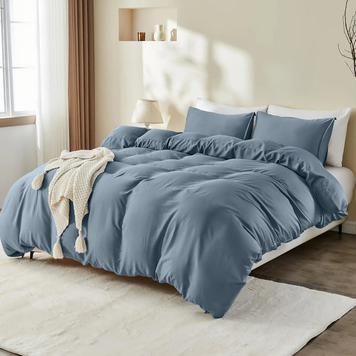 Bamboo Duvet Cover Set - Grey - GOKOTTA