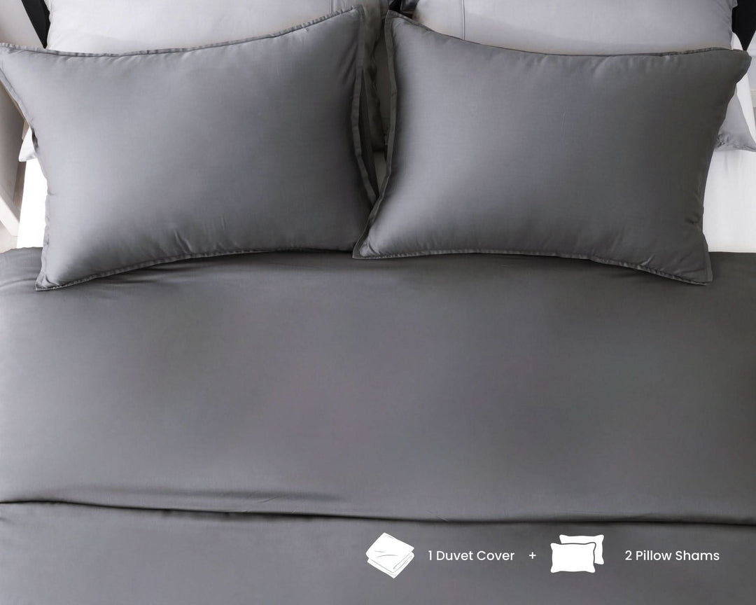 Bamboo Duvet Cover Set - Grey - GOKOTTA