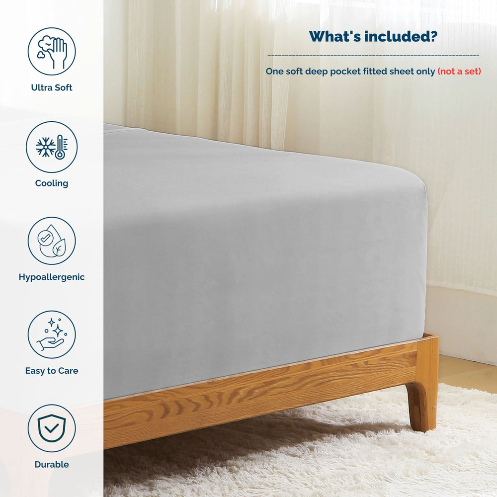 Bamboo Fitted Sheet Only - Extra Deep Pocket - GOKOTTA