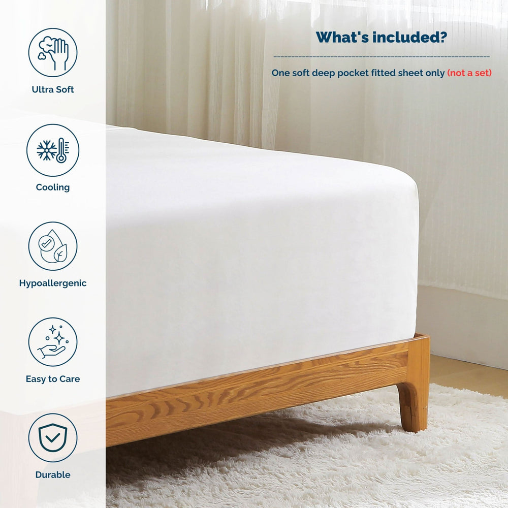 Bamboo Fitted Sheet Only - Extra Deep Pocket - GOKOTTA