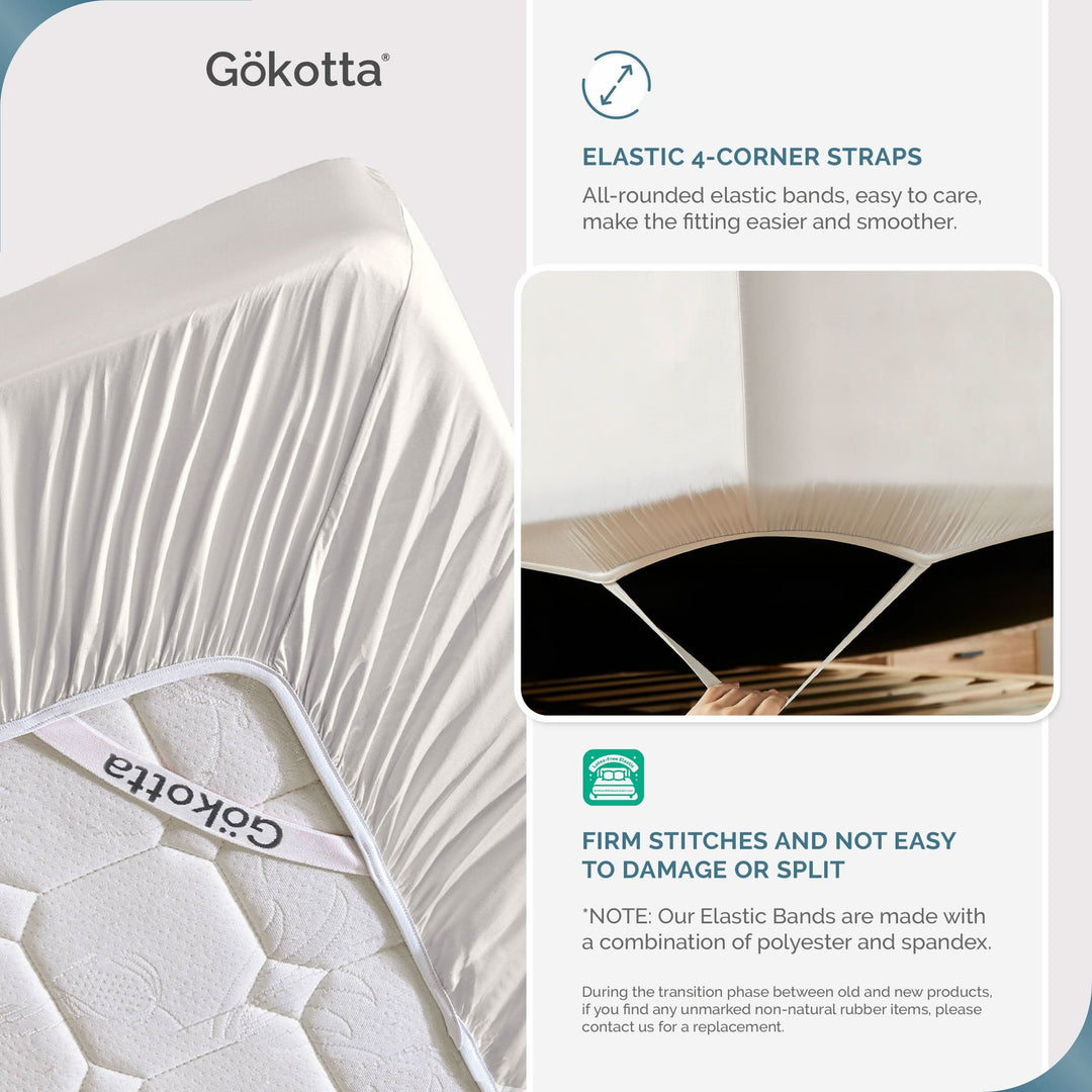 Bamboo Fitted Sheet Only - Extra Deep Pocket - GOKOTTA