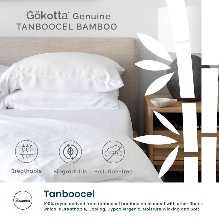 Bamboo Fitted Sheet & Pillowcase Set, Royal Blue - GOKOTTA