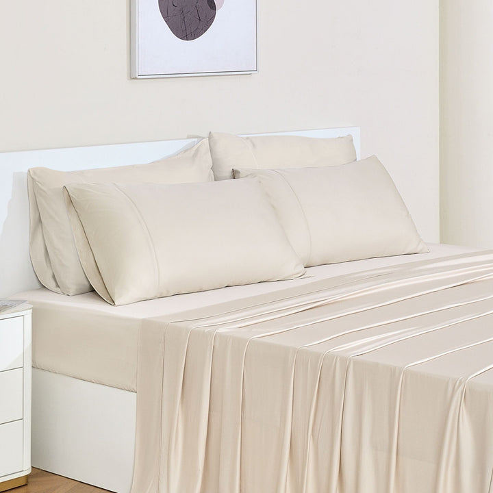 GOKOTTA Bamboo Sheet Set - BreezeComfort, Light Beige