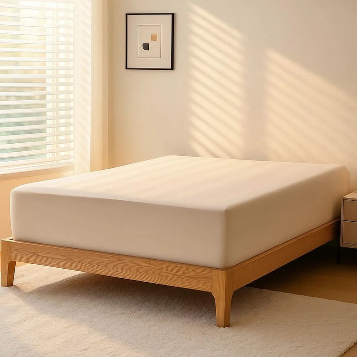 Cooling Bamboo Fitted Sheet Only, Light Beige