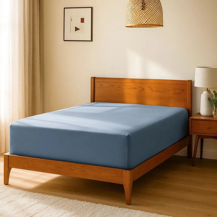 Cooling Bamboo Fitted Sheet Only, Blue