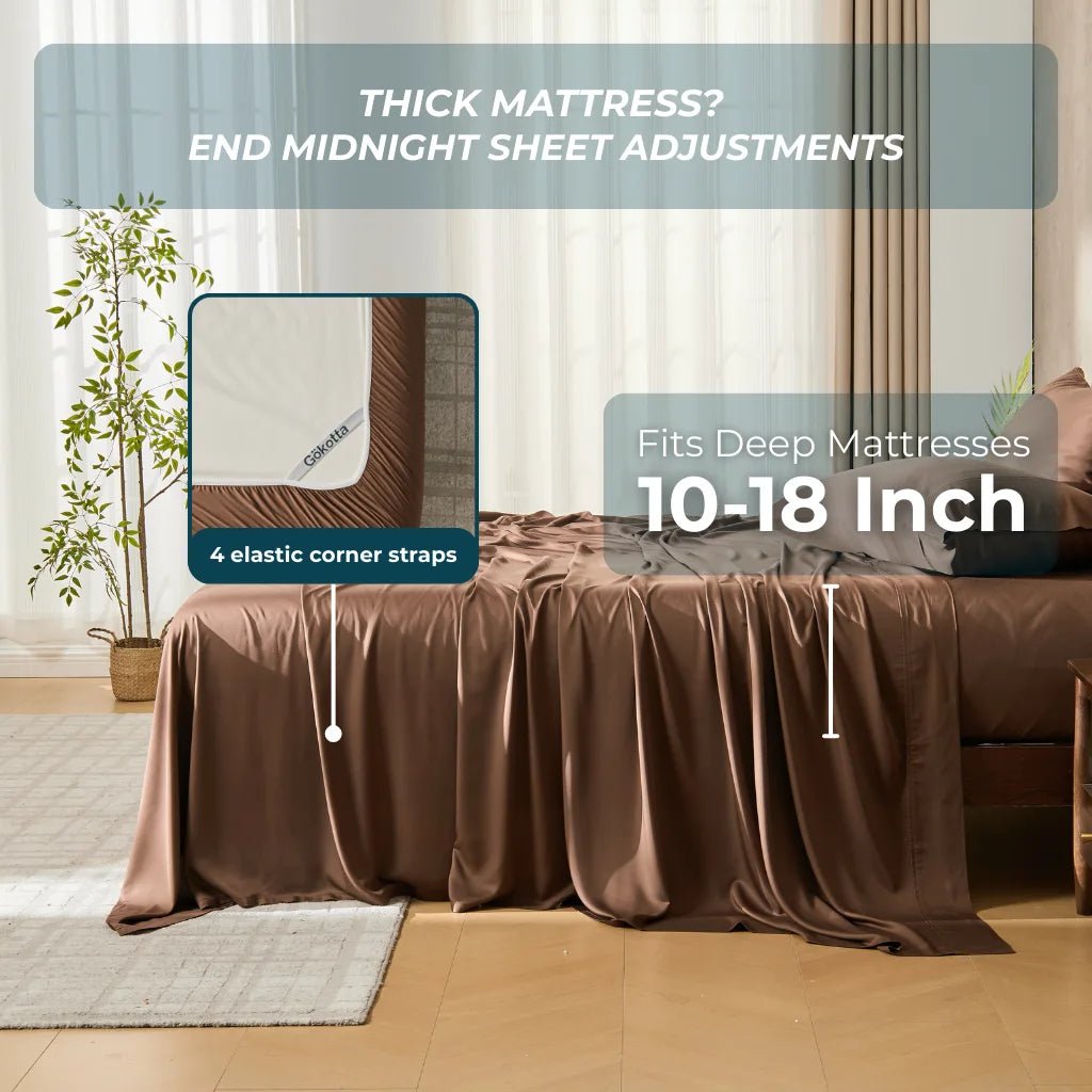 BreezeComfort Eco Grown Bamboo Rayon Sheet Set, Cocoa Brown - GOKOTTA