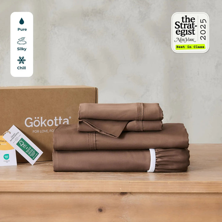 BreezeComfort Eco Grown Bamboo Rayon Sheet Set, Cocoa Brown - GOKOTTA