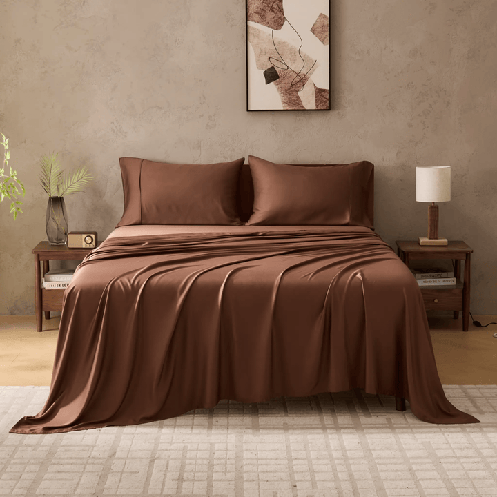 BreezeComfort Eco Grown Bamboo Rayon Sheet Set, Cocoa Brown - GOKOTTA