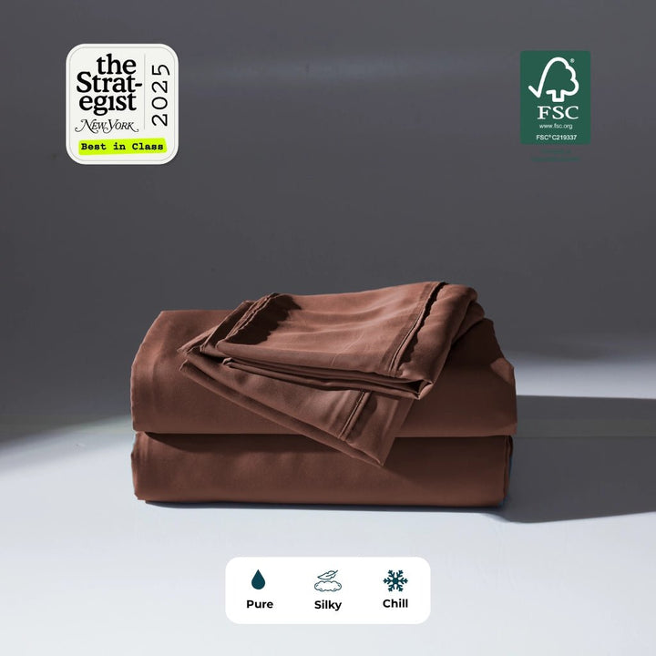 BreezeComfort Eco Grown Bamboo Rayon Sheet Set, Cocoa Brown - GOKOTTA