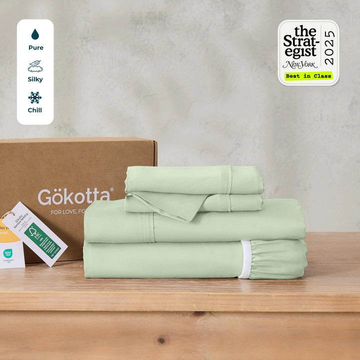 BreezeComfort Eco Grown Bamboo Rayon Sheet Set, Sea Glass - GOKOTTA