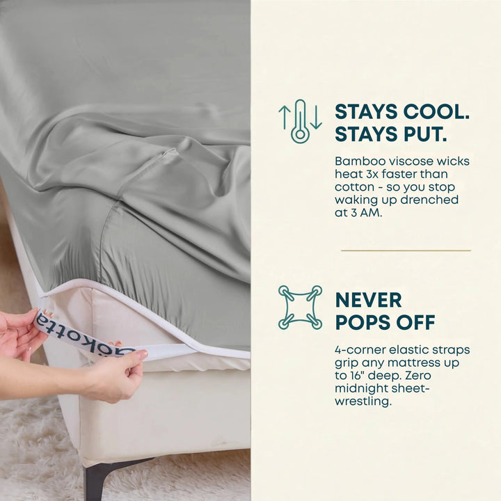 ClassicBreeze™ Cooling Bamboo Fitted Sheet - GOKOTTA