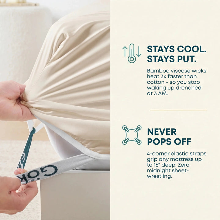 ClassicBreeze™ Cooling Bamboo Fitted Sheet - GOKOTTA