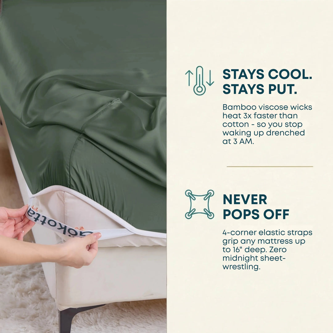 ClassicBreeze™ Cooling Bamboo Fitted Sheet - GOKOTTA